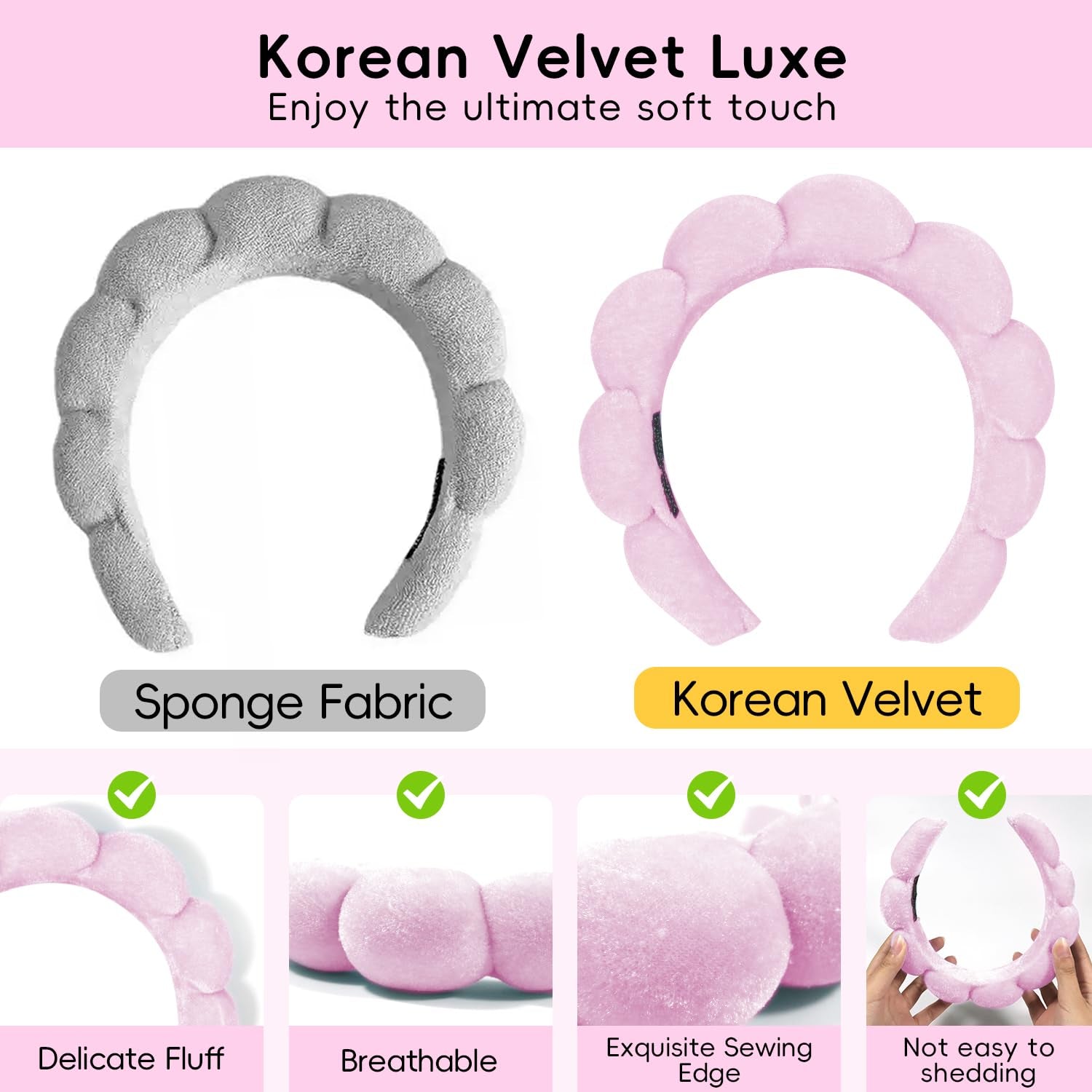 Skincare Headband and Wristband with Hair Clips- Gift set